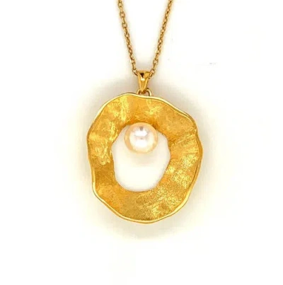 Esin Akan Sea & Moon Large Necklace, Sterling Silver With Gold Plate In Gold