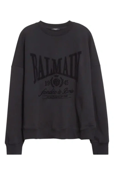 Balmain 1945 Logo Graphic Sweatshirt In Black