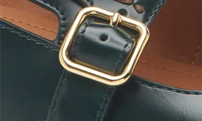 Marni Buckle Logo-embroidery Mules In Green