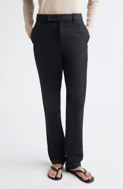 Partow Fulton Cotton Straight Leg Pants In Black
