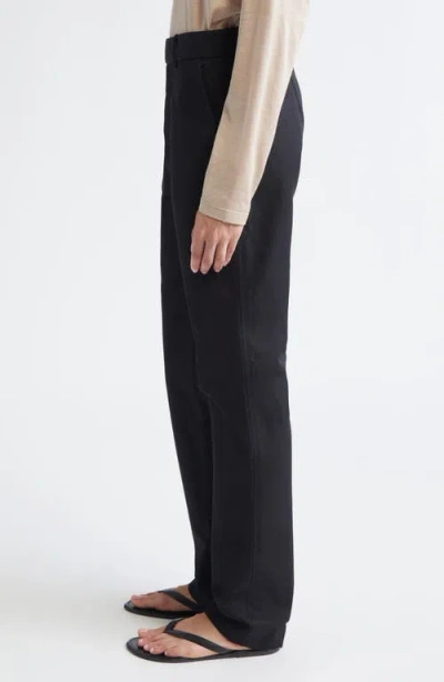 Partow Fulton Cotton Straight Leg Pants In Black