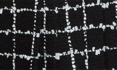 Balmain Chain Strap Check Tweed Fit & Flare Minidress In Black