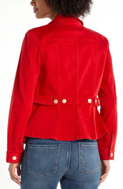 Liverpool Los Angeles Tab Detail Peplum Jacket In Red