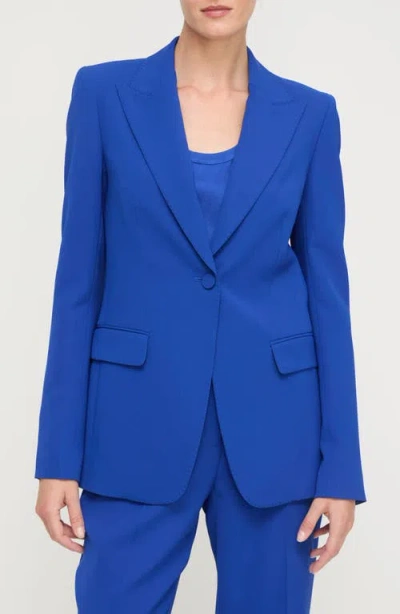 Lafayette 148 New York Finesse Crepe Blazer In Blue