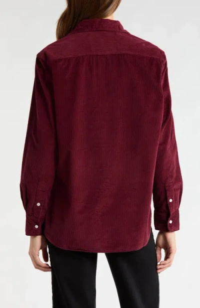 Frank & Eileen Barry Tailored Fit Corduroy Button-up Shirt In Burgundy