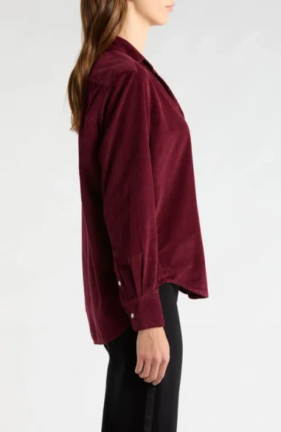 Frank & Eileen Barry Tailored Fit Corduroy Button-up Shirt In Burgundy