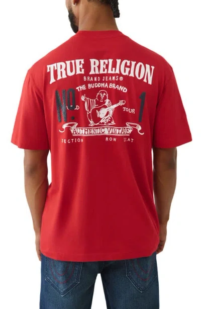 True Religion Number One Cotton Graphic T-shirt In Brown