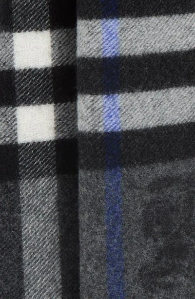 Burberry Ekd Check Reversible Double Face Cashmere Fringe Scarf