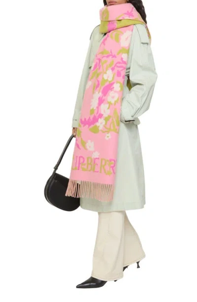 Burberry Reversible Ekd Floral Cashmere Scarf In Multi