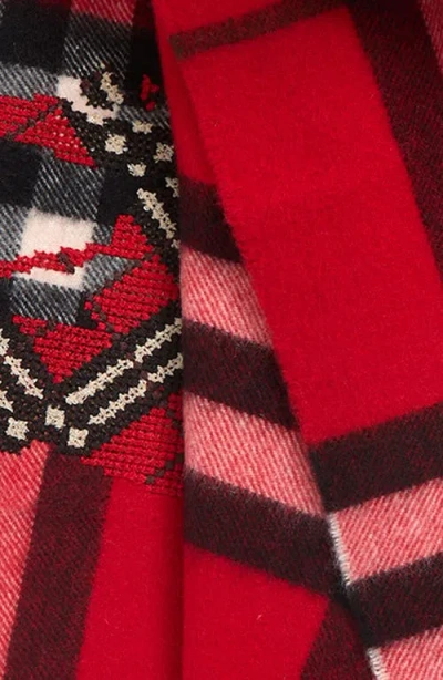 Burberry Wide Cross Stitch Ekd Check Cashmere Scarf