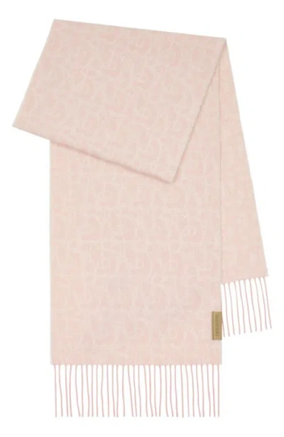 Burberry B Charm Anagram Double Face Cashmere Fringe Scarf In Pink