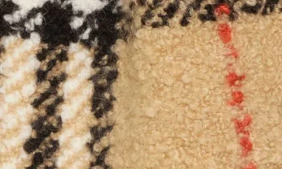 Burberry Check Alpaca Wool Blend Bouclé Scarf In Brown