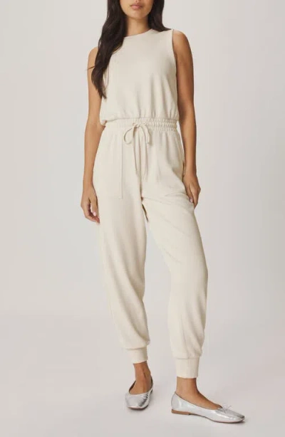 Splendid Scubasoft Tie Waist Sleeveless Jumpsuit In White