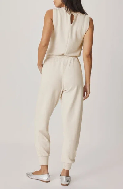 Splendid Scubasoft Tie Waist Sleeveless Jumpsuit In White