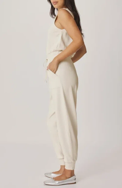 Splendid Scubasoft Tie Waist Sleeveless Jumpsuit In White