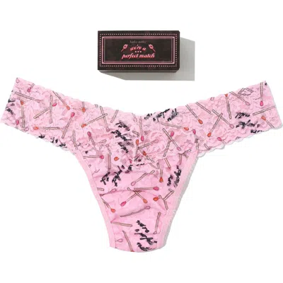Hanky Panky Vday Matchbox Low Rise Thong In Pink