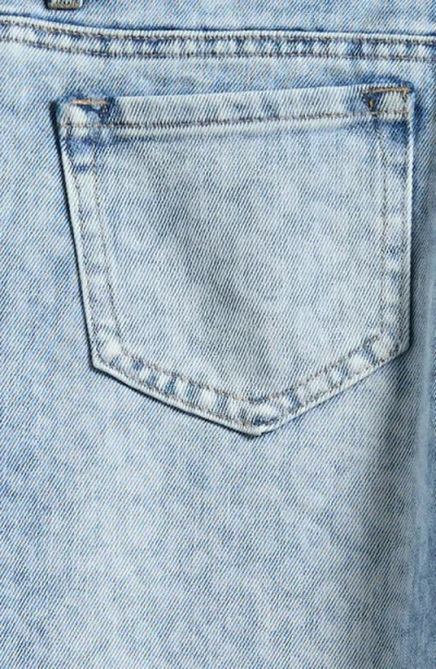 Tractr Kids' Wide Leg Leopard Print Jeans In Blue