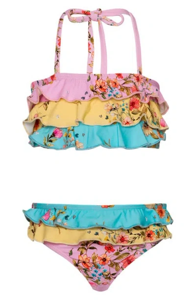 Pq Swim Kids' Ruffle Two-piece Swimsuit In Multi