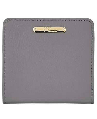 Gigi New York Mini Fold Over Wallet In Gray