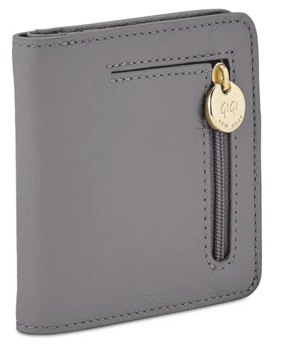 Gigi New York Mini Fold Over Wallet In Gray