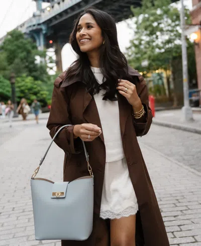 Gigi New York Isabel French Calfskin Leather Bucket Bag In Blue