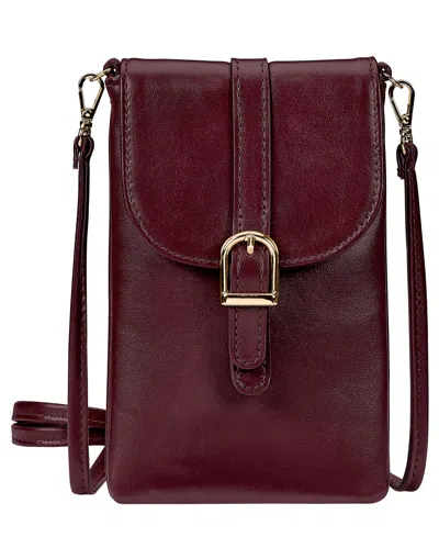 Gigi New York Emmie Leather Phone Crossbody Bag In Burgundy