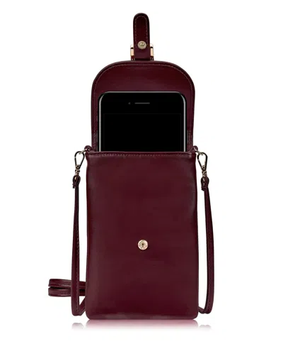 Gigi New York Emmie Leather Phone Crossbody Bag In Burgundy