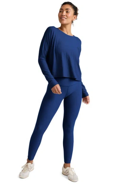 Beyond Yoga Featherweight Long Sleeve T-shirt In Blue