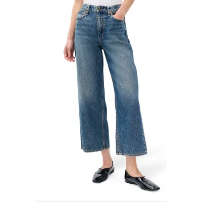 Rag & Bone Andi Wide Leg Ankle Jeans In Declan In Blue