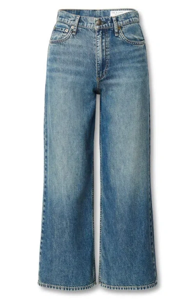 Rag & Bone Andi Wide Leg Ankle Jeans In Declan In Blue