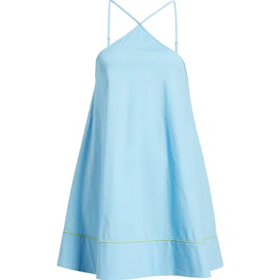 Solid & Striped The Grace Stretch Cotton Poplin Dress In Blue