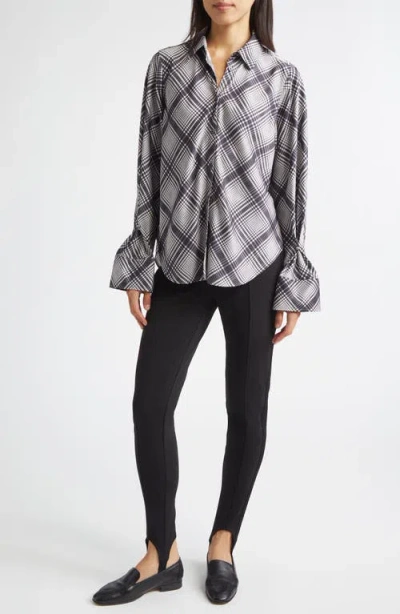 Derek Lam 10 Crosby Wesley Lattice Print Button-up Shirt In Multi