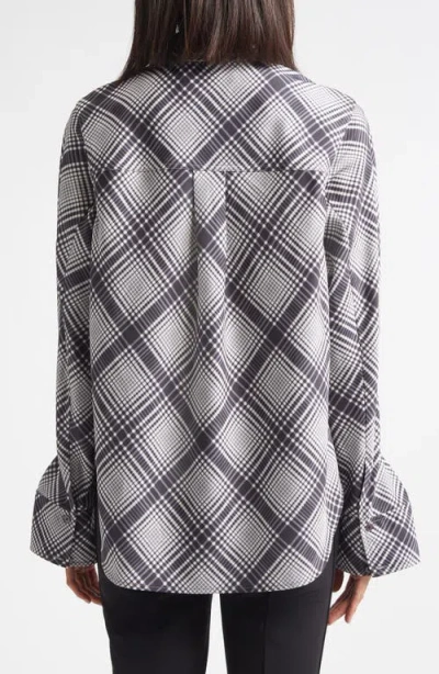 Derek Lam 10 Crosby Wesley Lattice Print Button-up Shirt In Multi