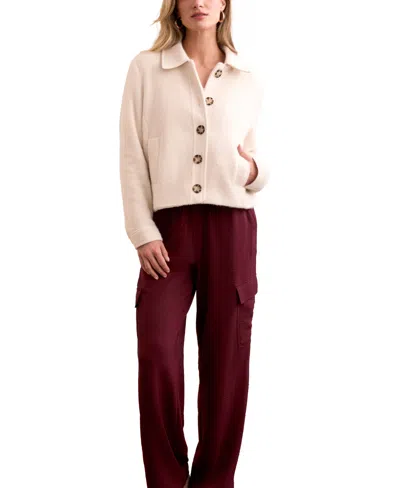 Tribal Women's Super Soft Boucle Button-front Jacket In Neutral