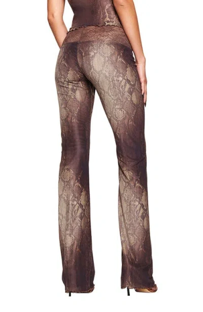 I.am.gia Silo Snakeskin Print Pants In Brown