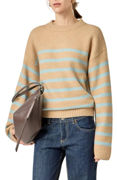 English Factory Stripe Crewneck Sweater In Neutral