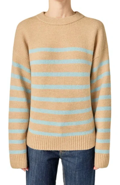 English Factory Stripe Crewneck Sweater In Neutral