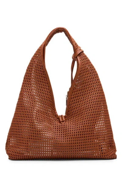 Dolce Vita Missie Woven Shoulder Bag In Brown