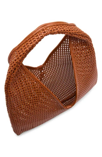 Dolce Vita Missie Woven Shoulder Bag In Brown