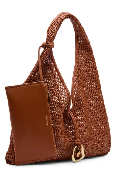 Dolce Vita Missie Woven Shoulder Bag In Brown
