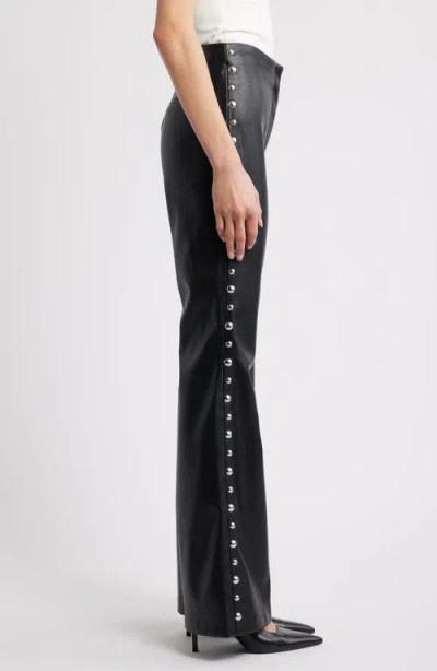 Mango Ares Flare Faux Leather Pants In Black