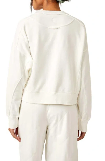 Free People Intercept Cotton Blend Sweatshirt In White