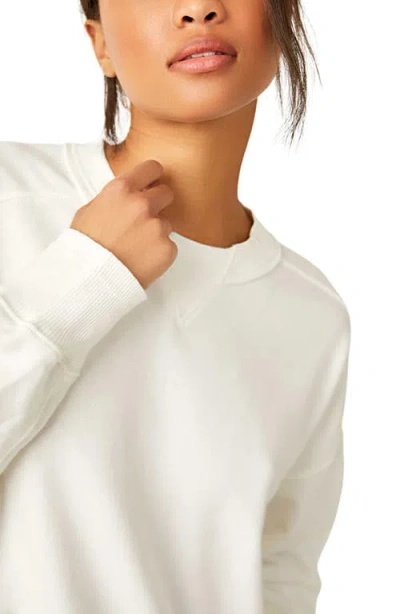 Free People Intercept Cotton Blend Sweatshirt In White