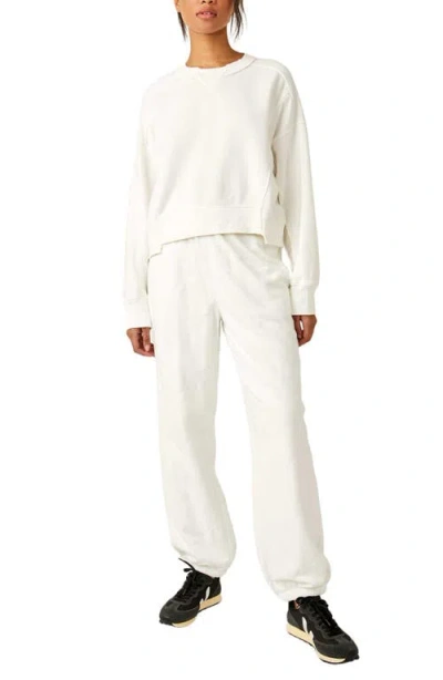 Free People Intercept Cotton Blend Sweatshirt In White