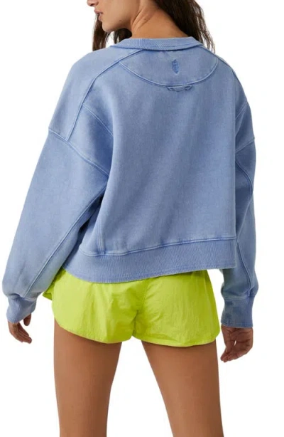 Free People Intercept Cotton Blend Sweatshirt In Blue