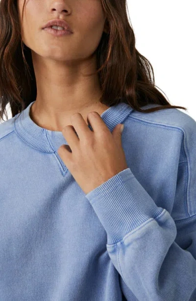 Free People Intercept Cotton Blend Sweatshirt In Blue