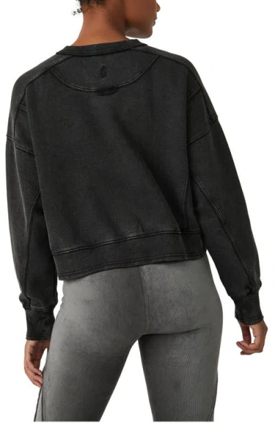 Free People Intercept Cotton Blend Sweatshirt In Black