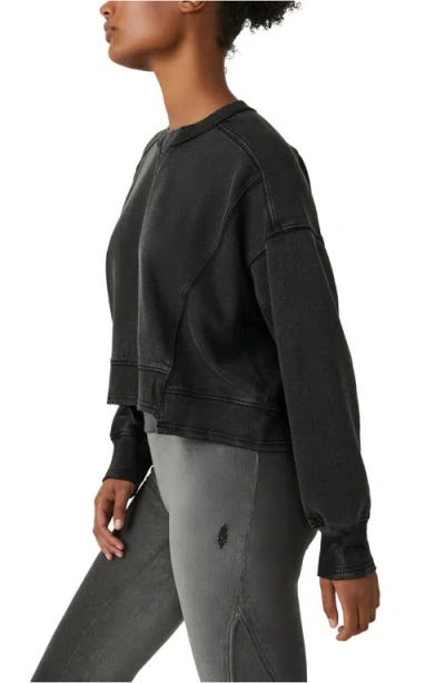 Free People Intercept Cotton Blend Sweatshirt In Black