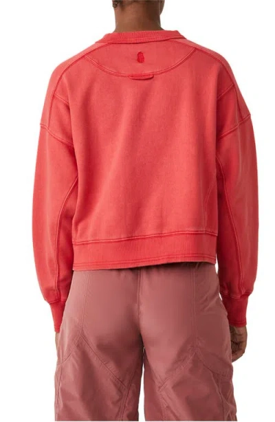 Free People Intercept Cotton Blend Sweatshirt In Red