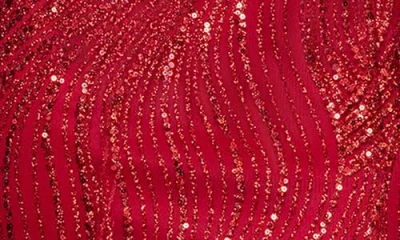 Blondie Nites Glitter Corset Mermaid Gown In Red